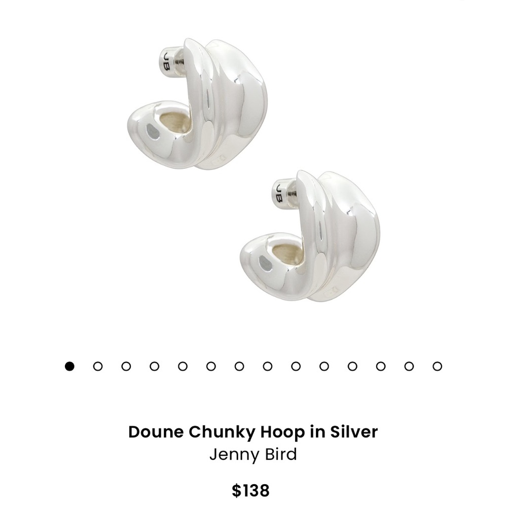 Jenny Bird Doune Chunky Hoops Silver